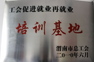 2010年6月  渭南市總工會授予工會促進就業再就業培訓基地.jpg